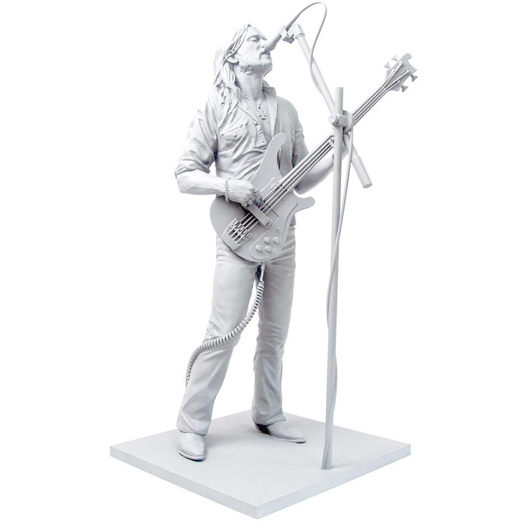 Lemmy Kilmister figurine 3D printed in standard white SLA resin